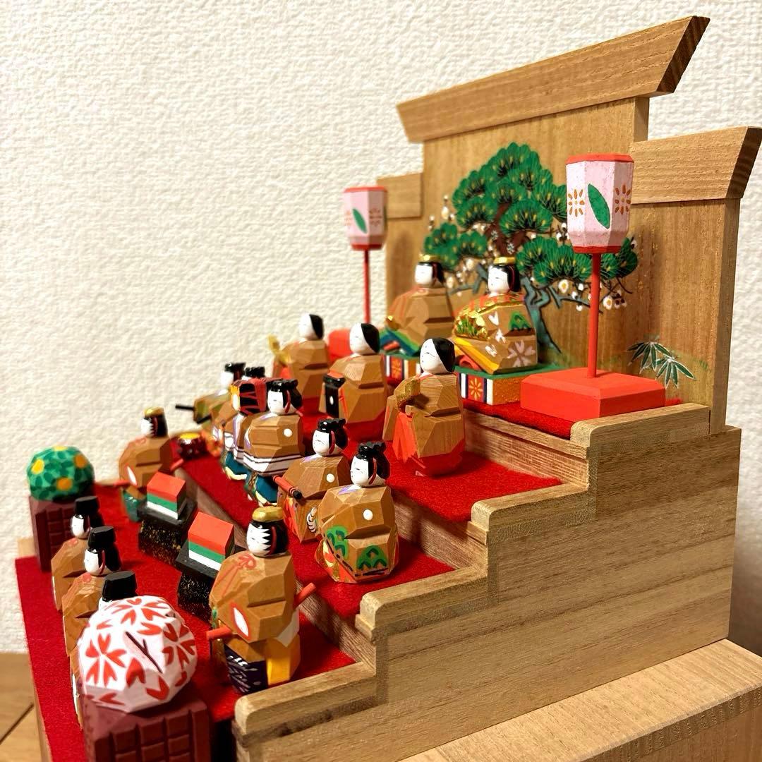 神泉　奈良一刀彫り五段雛人形セット