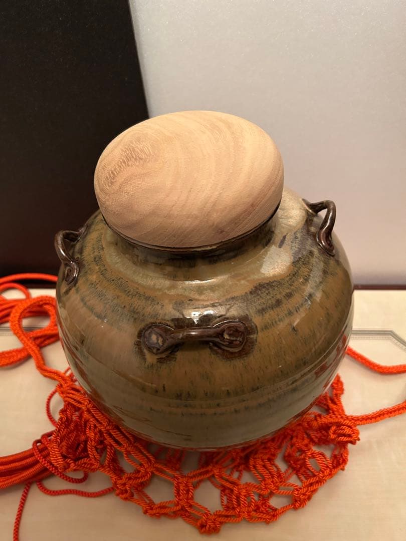 茶道具 高取焼 元永陶苑 茶壷 茶壺 飾り壷 共箱付き