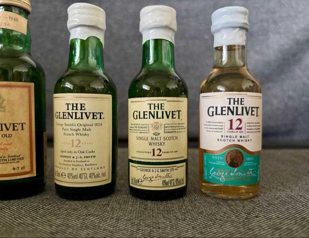 グレンリベット12年 アンブレ表記など 歴代ラベル 5本セット 未開封