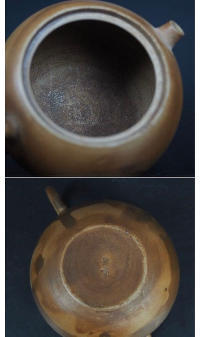 送料無料 18世紀初頭 江戸期白備前焼急須一対 箱付 ☆博物館級☆ 煎茶