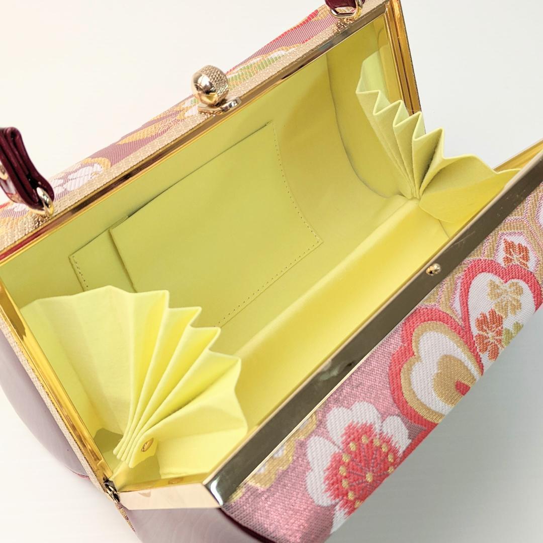 和装 草履バッグセット 振袖用 帯地 赤 エンジ フリーサイズ w5-1