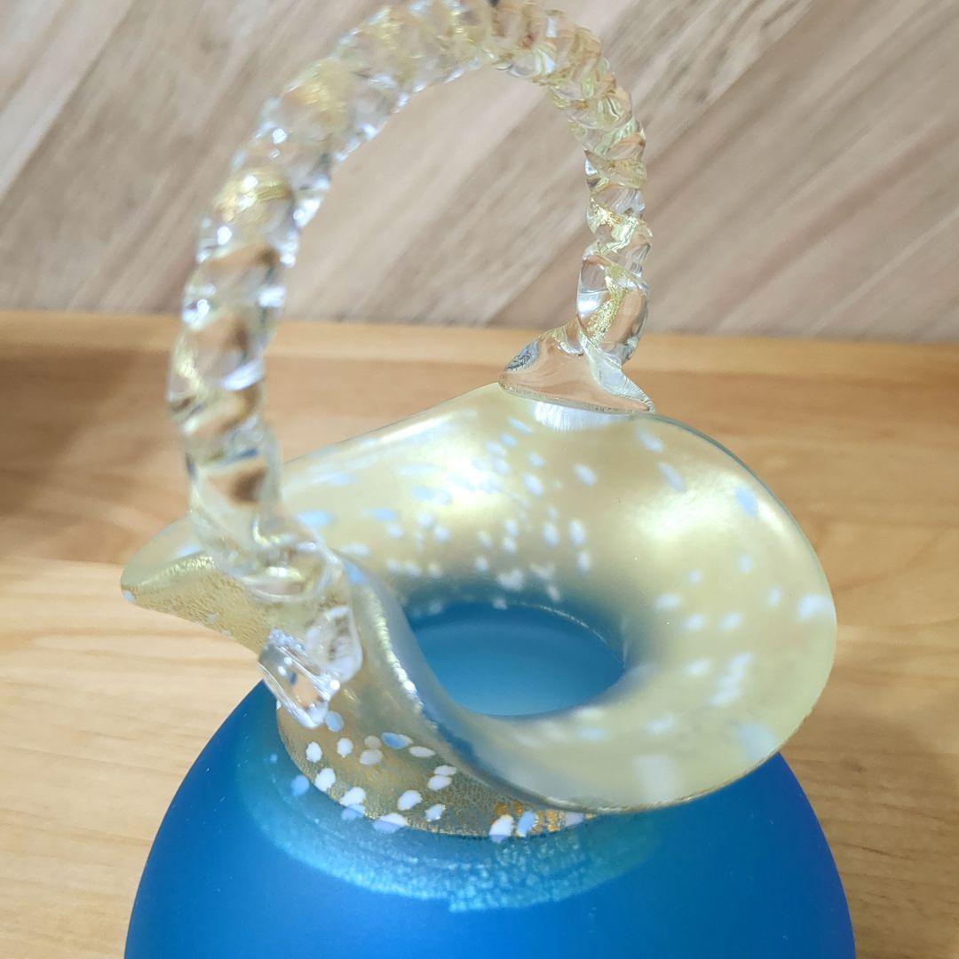 黒木国昭 ガラスアート 金彩象嵌手付花瓶 - 工芸品卸売り