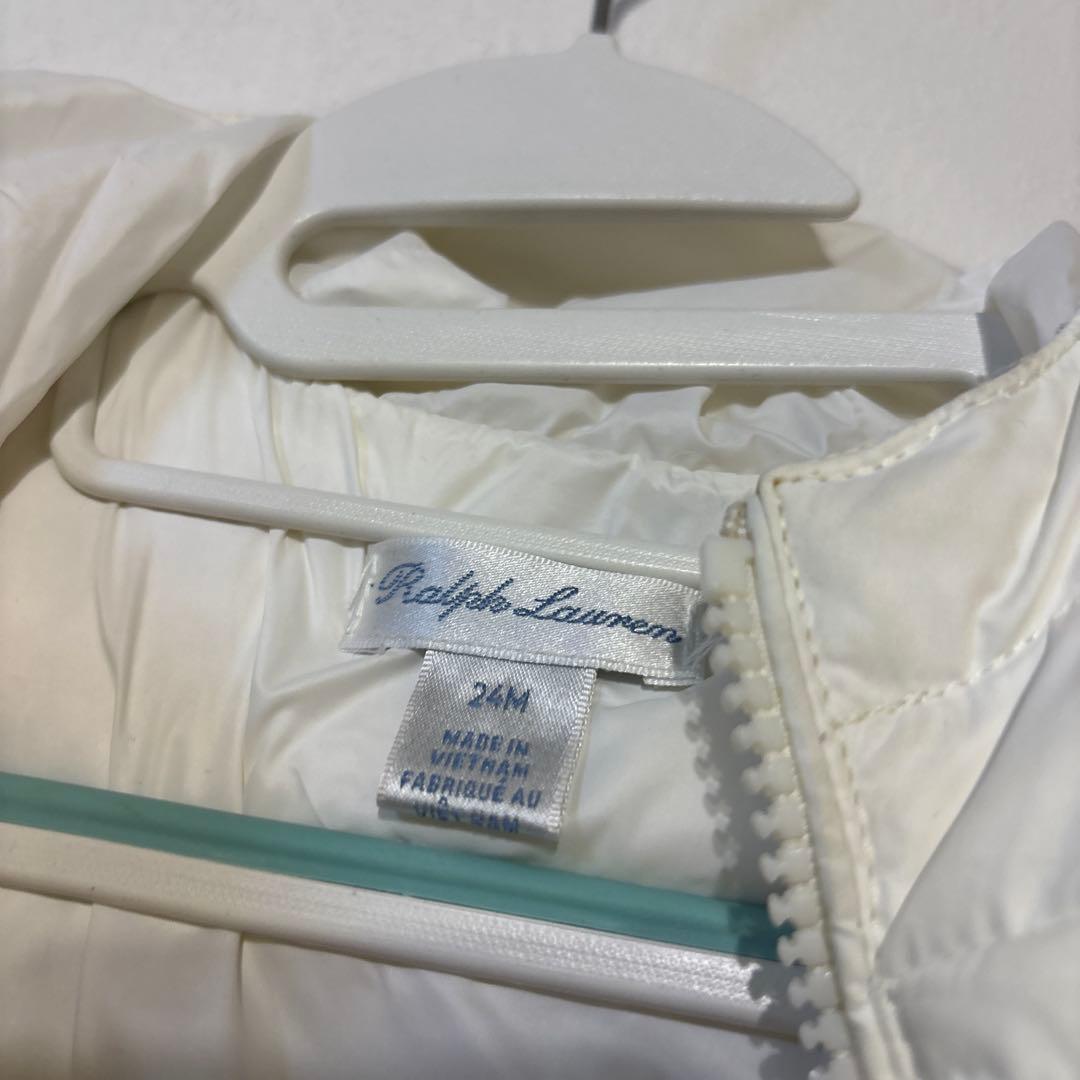 値下げ！美品　ラルフローレン ポロベア　ダウンジャケット　24M 90 ホワイト