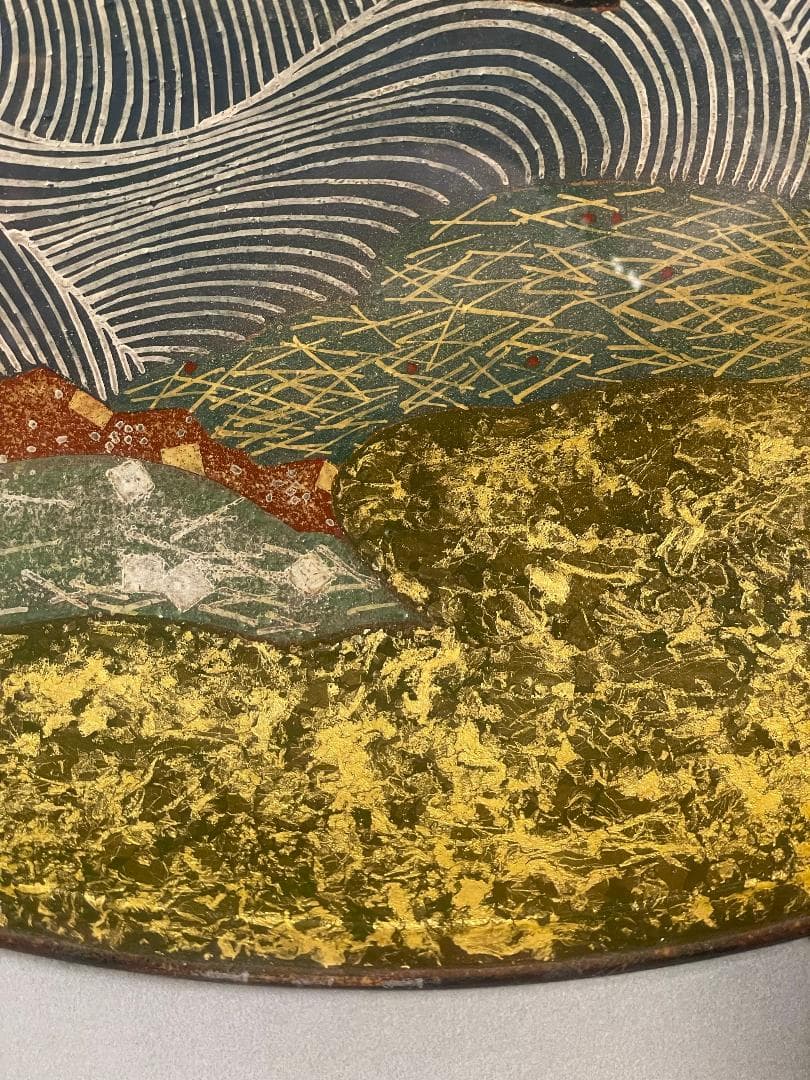 九谷焼 谷敷正人作 陶額雪月花『月』飾絵皿 飾皿 陶板画