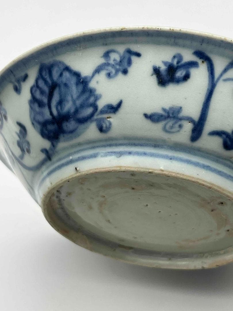 明時代 染付 青花神獣文盤 麒麟文古染付皿 唐