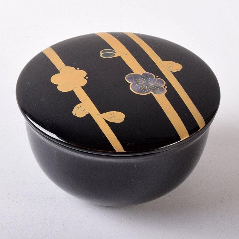 茶道具山中塗中村宗悦作玄々斎好鶴に山水図曙棗共布共箱V8036