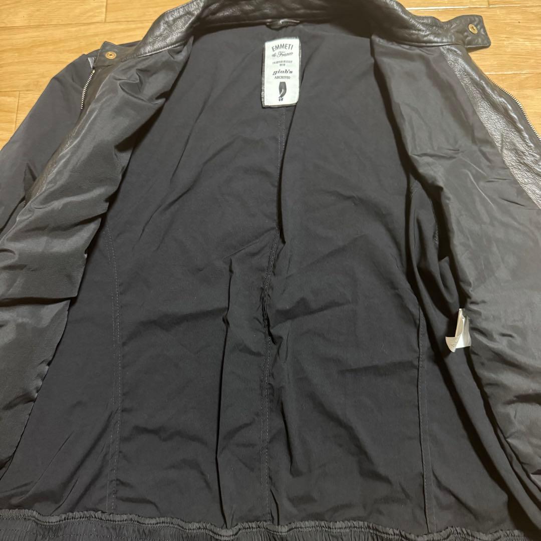 エンメティ シングルライダースジャケット ブラックgiab's archivio
