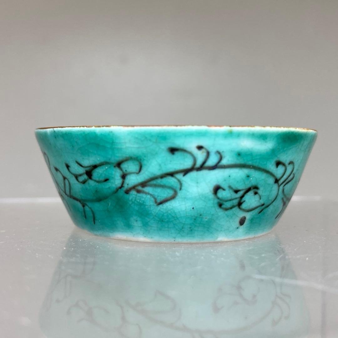 江戸後期 再興九谷 吉田屋盃台 口径5.8㎝ 東さ7-0811①