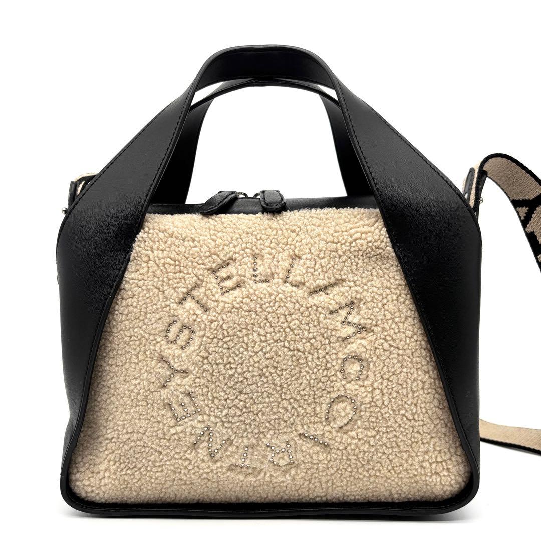 美品 ステラマッカートニー 2way ショルダーバッグ ロゴ ボア レディース