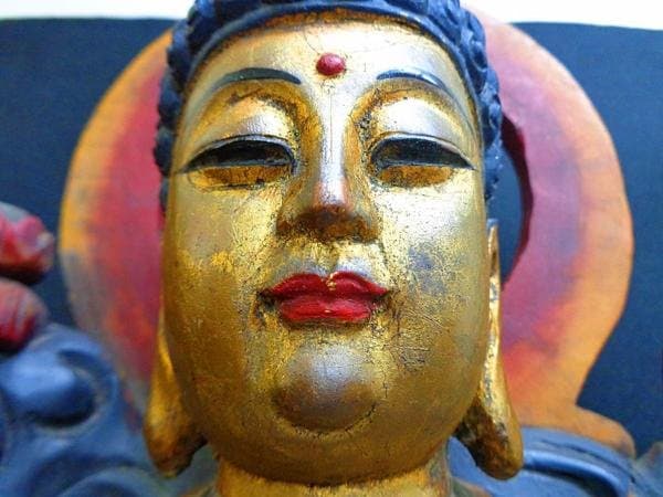 伝江戸期木製 阿弥陀如来立像 東洋彫刻 高さ 102cm 重さ 13kg