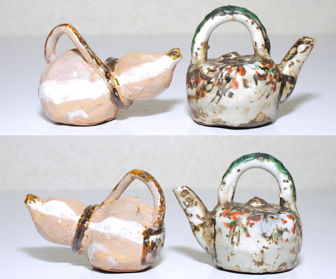 三浦乾也(六代 乾山) 雲錦手水滴/瓢箪水滴 二客