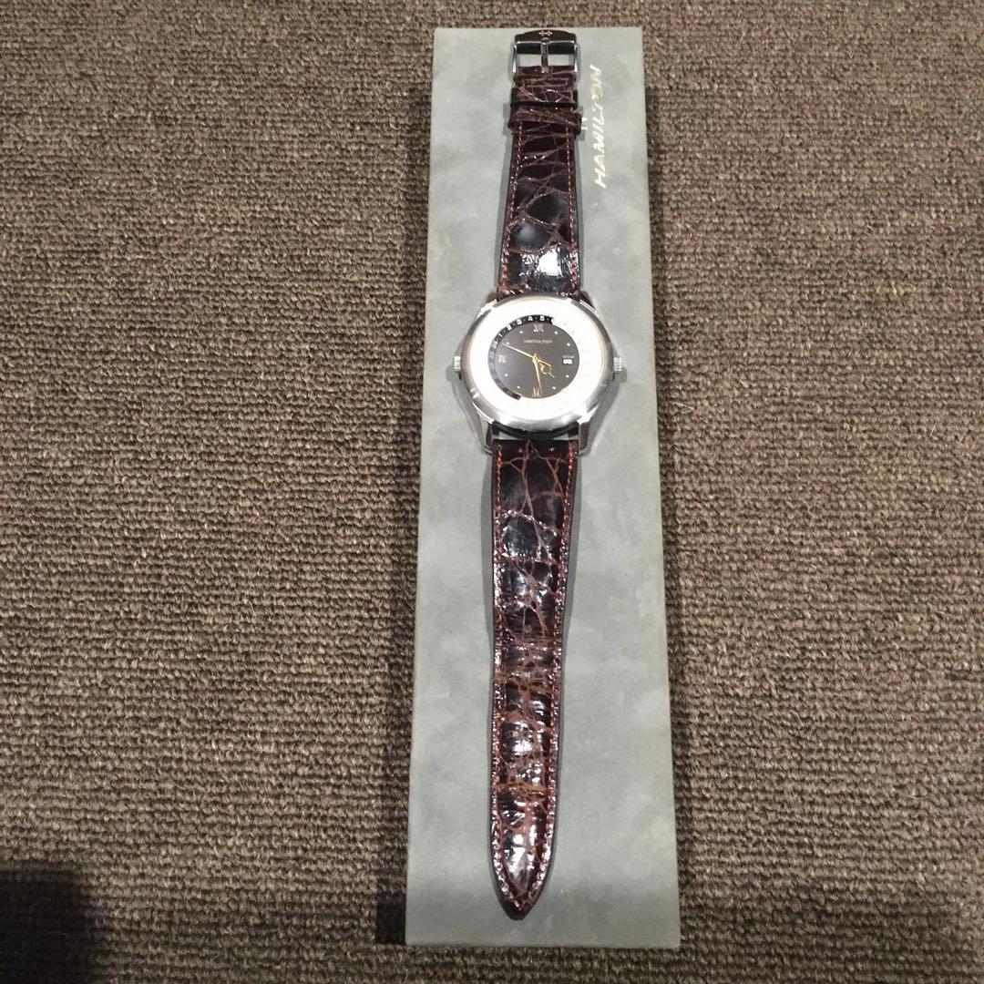 HAMILTON アナログ腕時計 クロコカーフベルト