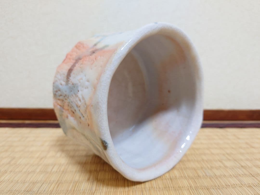 名工 加藤健 志野茶碗 共箱 共布 茶道具