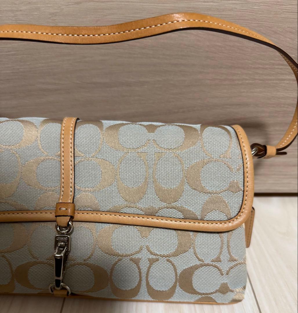 【美品】COACH シグネチャー ワンショルダーバッグ アクセサリーポーチ レア