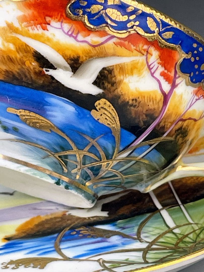 オールドニッポン カモメ 風景図 ティーカップ＆ソーサー アール