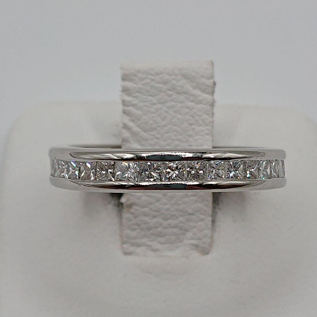 1カラット プリンセス フルエタニティ天然ダイヤモンドリングPt900