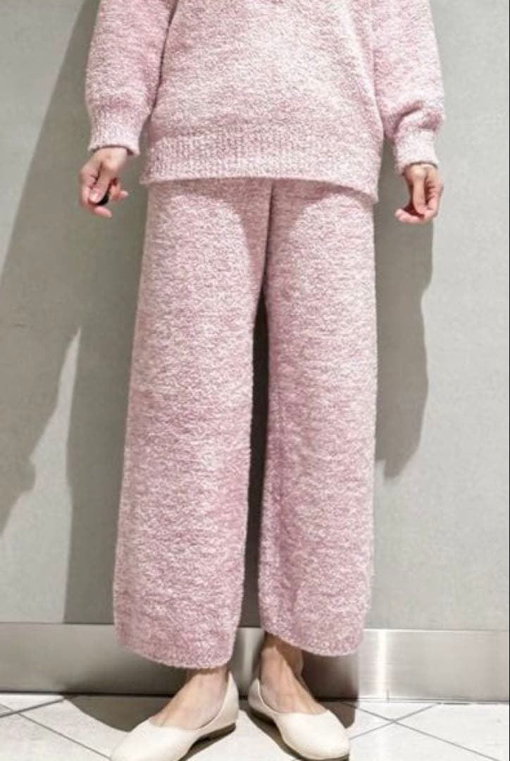 【新品】ジェラートピケ　メランジストロベリージャガードプルオーバーロングパンツ