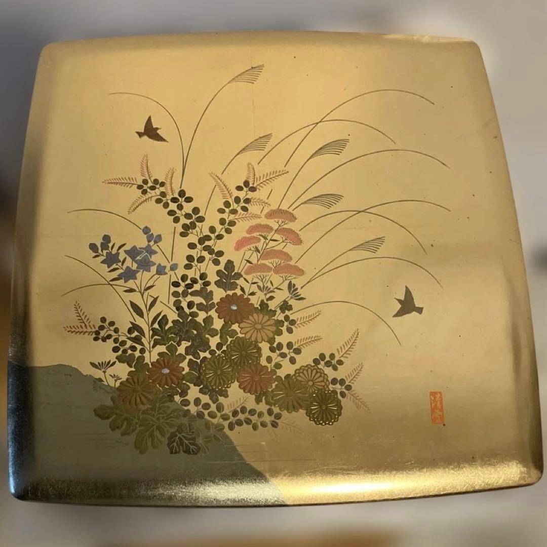 正月　金箔工芸　加賀友禅　重箱二段　おせち