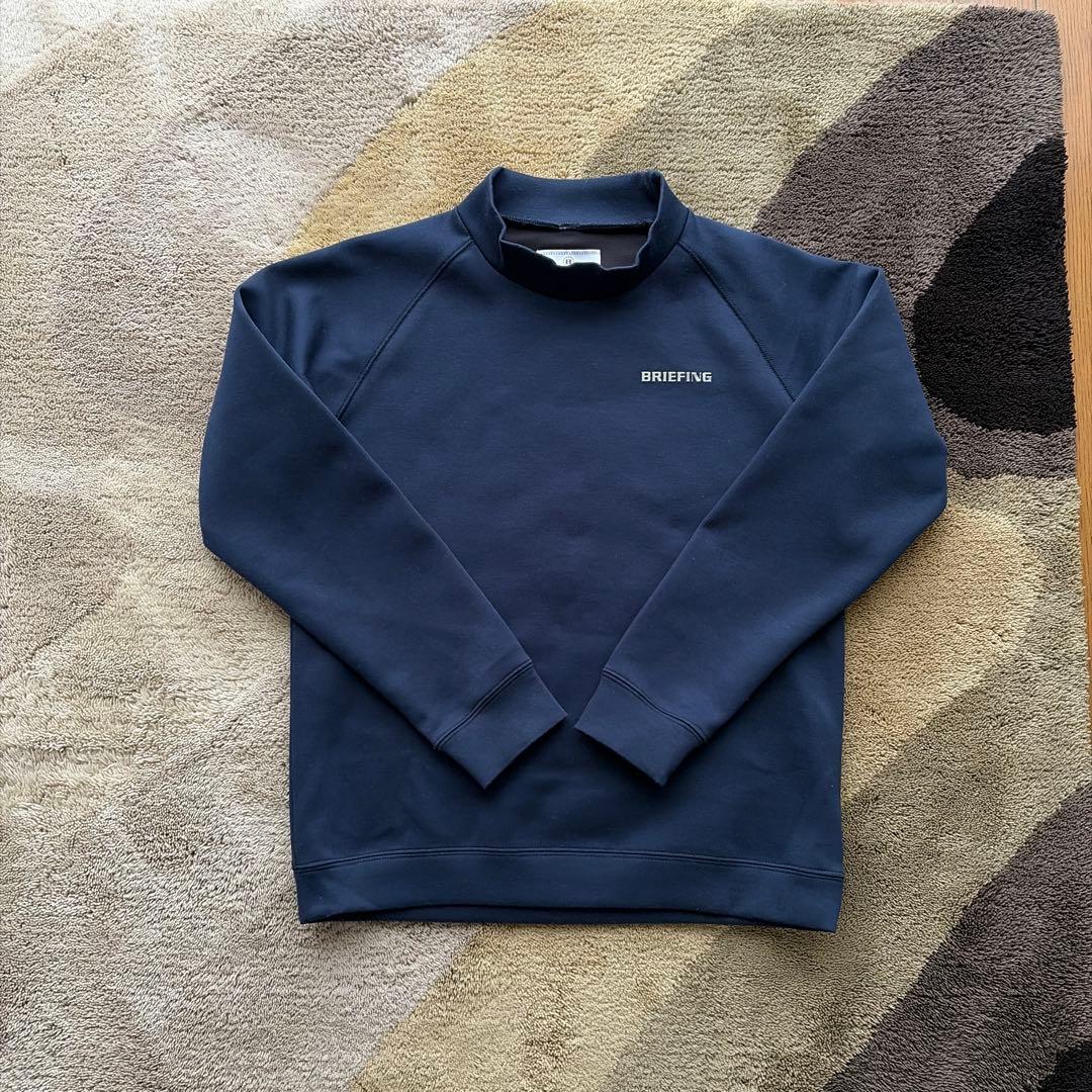 美品ブリーフィングWARM 3D LOGO MOCK NECK ネイビー　M