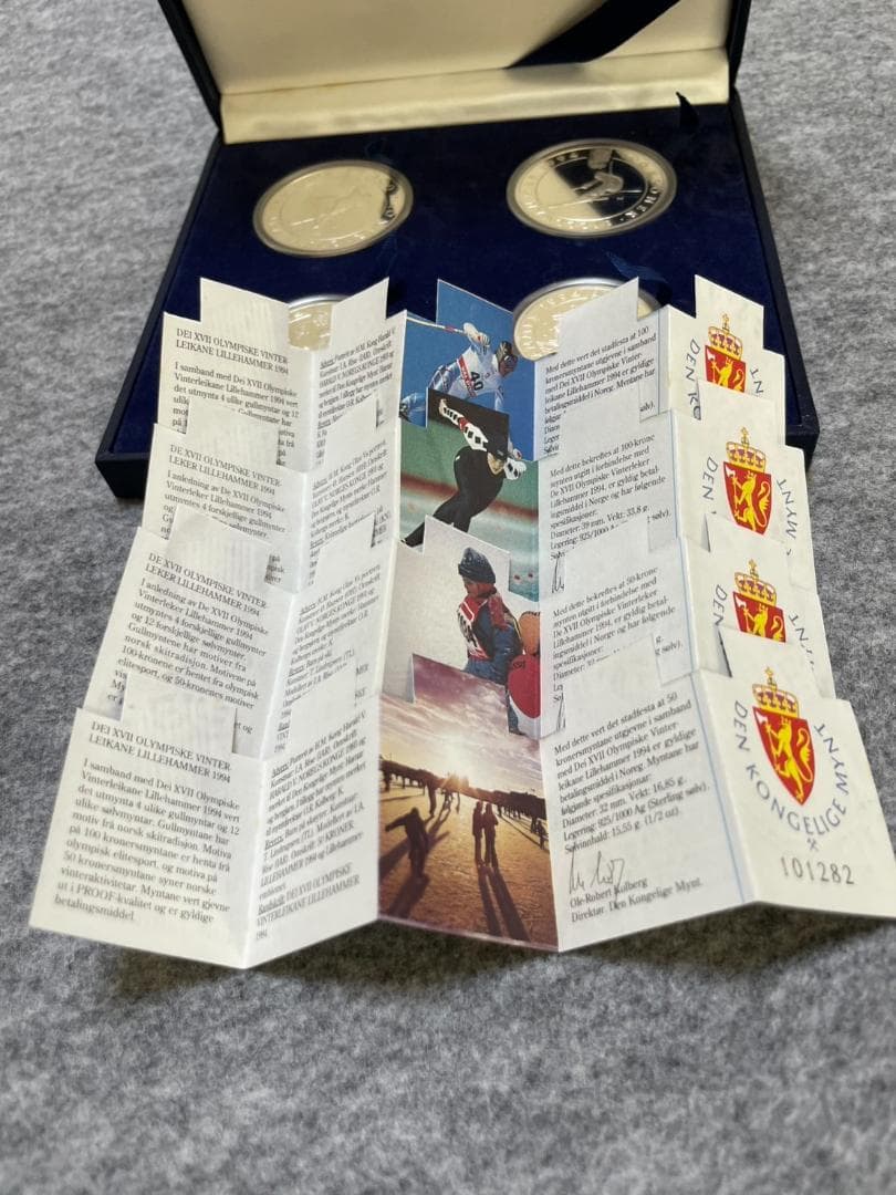 未開封】1994年リレハンメル冬季オリンピック 記念銀貨4枚セット No.6