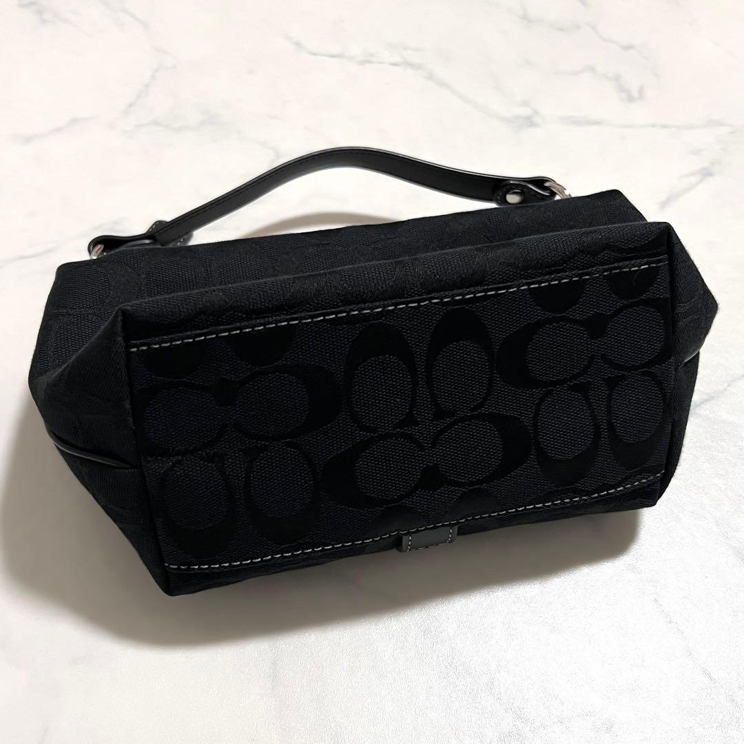【美品】COACH ハンドバッグ アクセサリーポーチ 黒 ブラック モノグラム