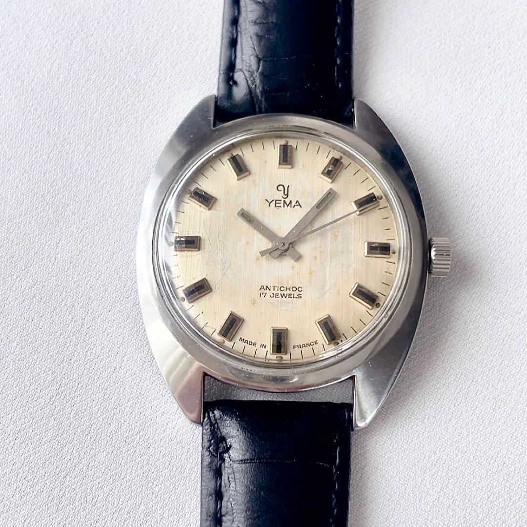 ビンテージ　フランス製　YEMA イエマ　17石　メンズ手巻き腕時計　稼動品　♪