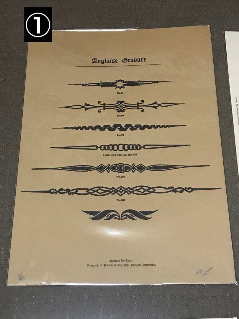 新品 2枚組 Stephen Kenny活版印刷 タイコグラフィー イギリス製