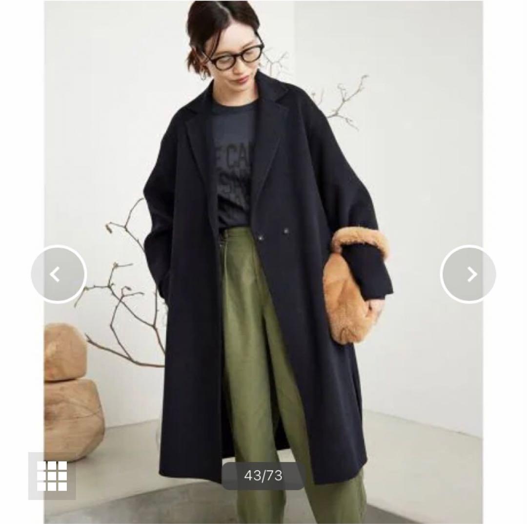 miu miu ミュウミュウ フリル付き黒チェスターコート 42 【希少品