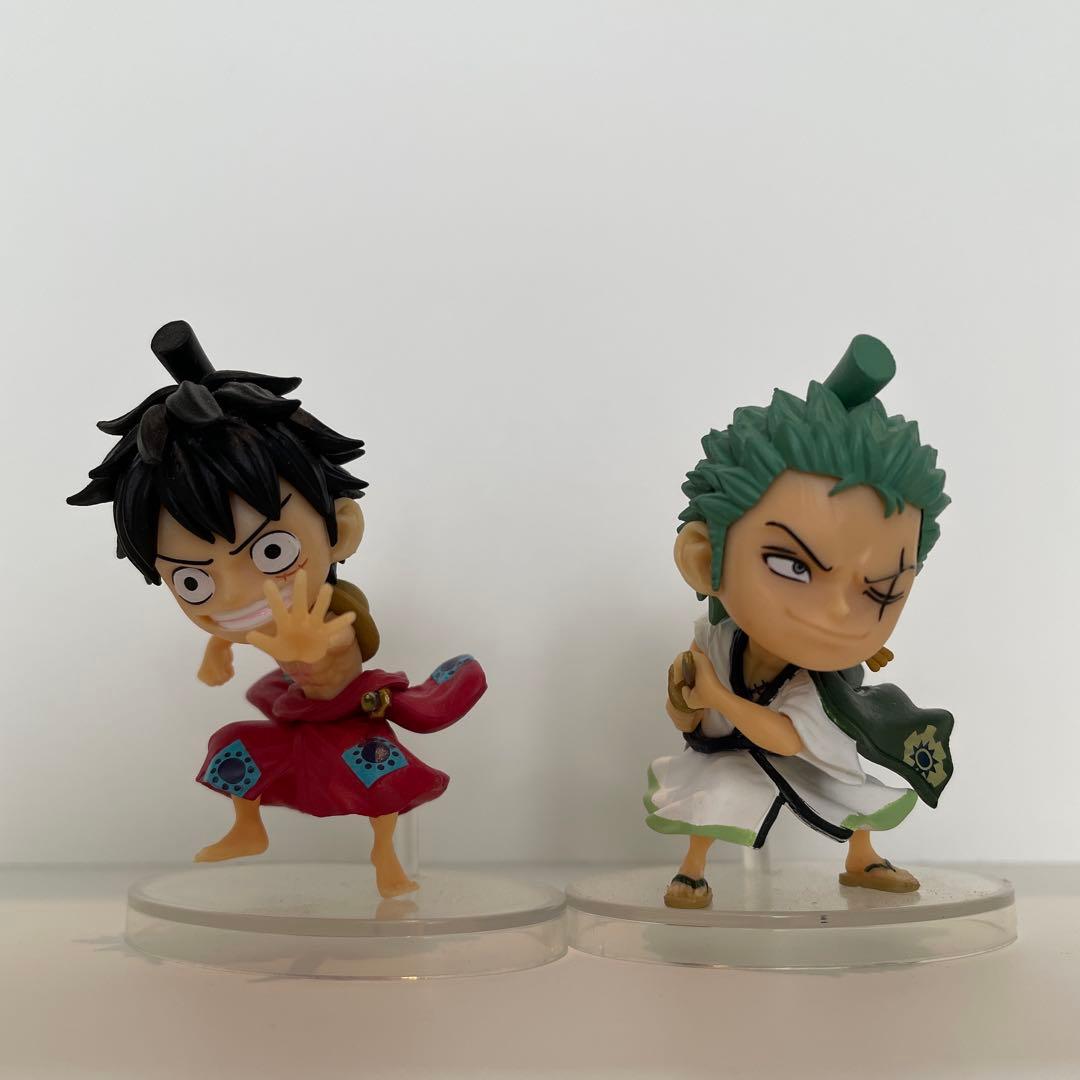 ワンピース ルフィ&ゾロ フィギュア 約5cm ルフィ太郎 ゾロ十郎 - メルカリ