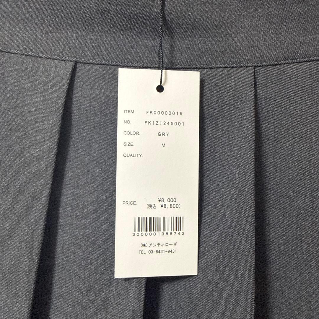 FEKETE レースミディプリーツスカート グレー Mサイズ