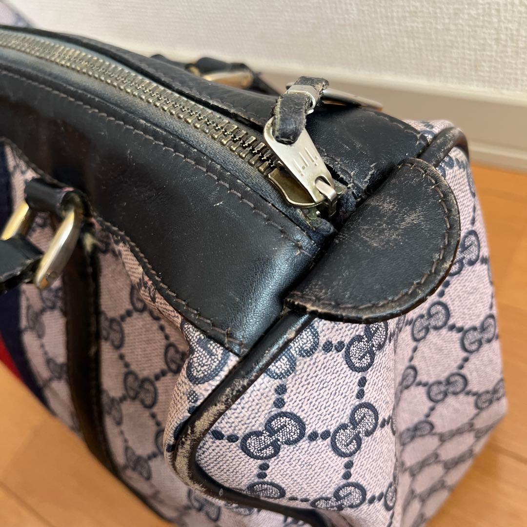 OLD GUCCIグッチボストンバッグ GGパターン柄MADE IN ITALY