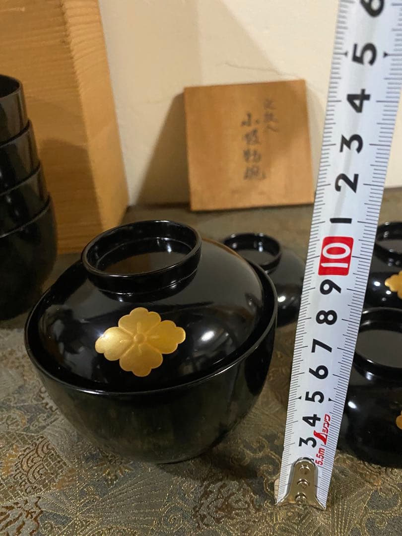 布着請合 輪島塗 蒔絵 吸物椀5客セット 輪島塗】 吸物椀 汁椀 5客 漆器