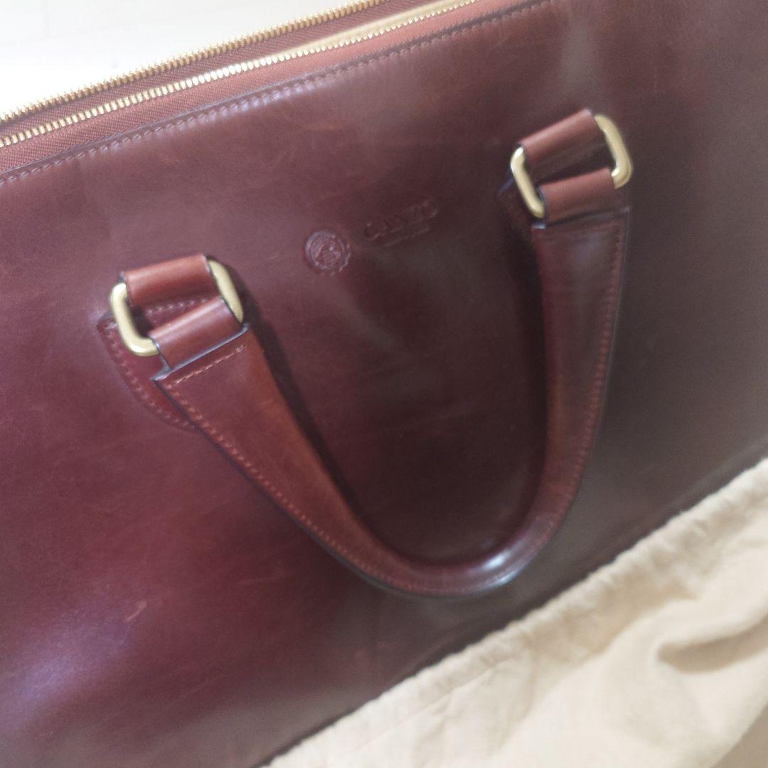 【美品】 GANZO GUD ブリーフケース カーフレザー ボルドー　保存袋付