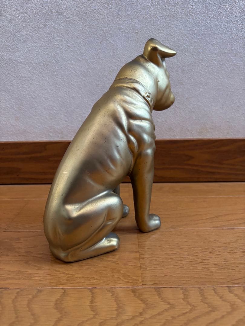 《 レア‼️ 》ビクター犬　陶器製 金色