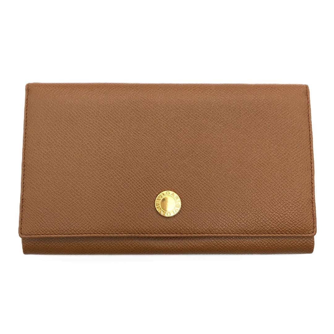 未使用品】BVLGARI ブルガリ ロゴボタン 二つ折り 長財布 レザー