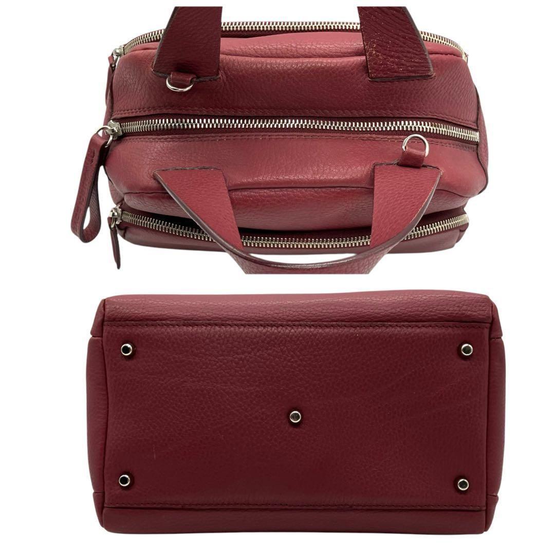 良品 2009 MAURO GOVERNA ハンドバッグ 2way 紫ピンク