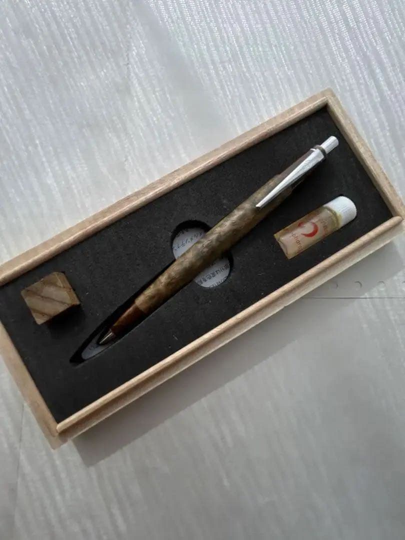 野原工芸 クス杢 固定式口金 保証書付属 斑紋金具 シャープペンシル