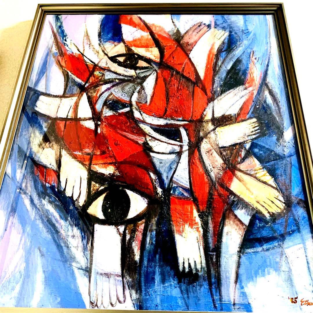 働く人 服部悦男 油彩画 F20 1985年作匿名配送