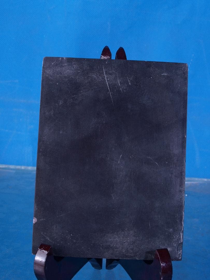 唐物 立派な中国清時代大型端溪古硯 漢詩在銘※