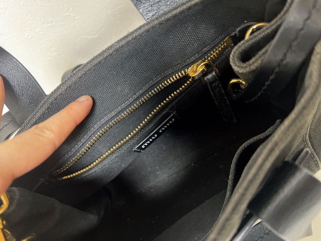 MIU MIU カナパ キャンバス ショルダーバッグ