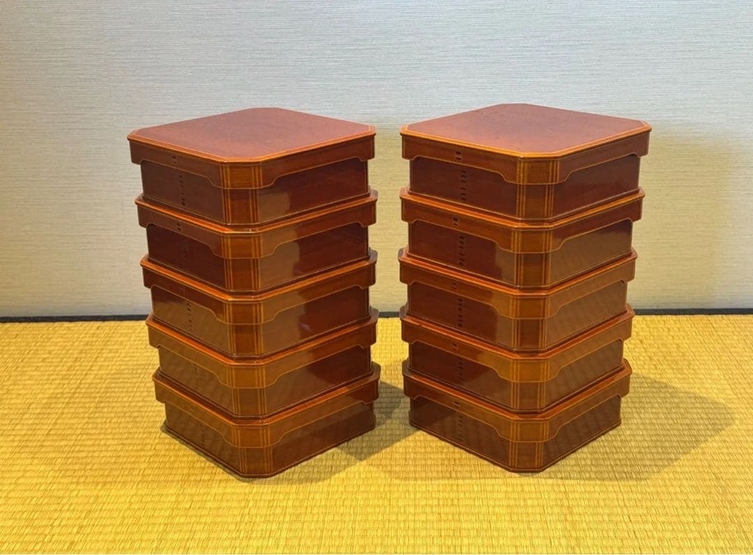 飛驊春慶塗 大徳寺 縁高 18客 共箱 茶道具 茶懐石道具 弁当箱 会席