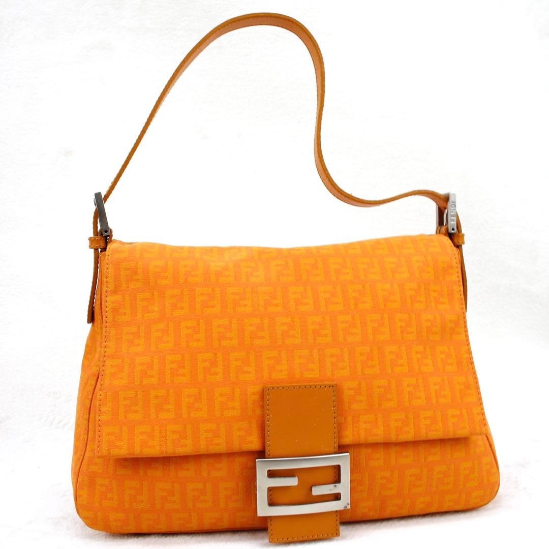 レア色　Fendi FFロゴ マンマバケット　オレンジショルダーバッグ