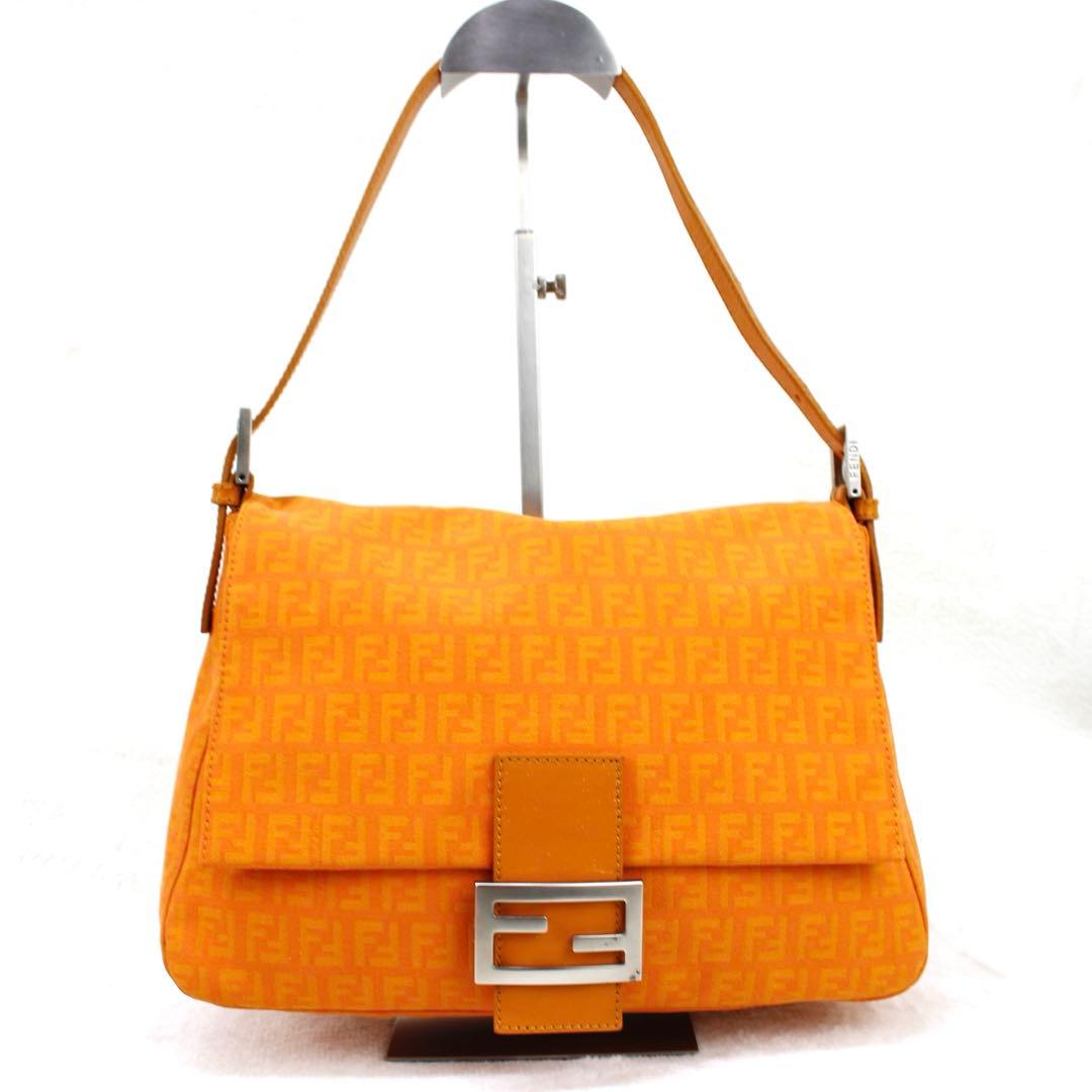 レア色　Fendi FFロゴ マンマバケット　オレンジショルダーバッグ