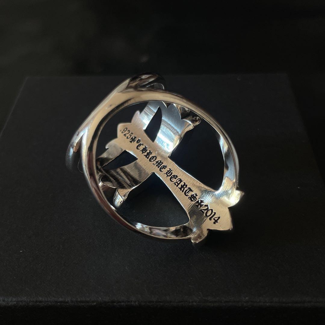 ノーブランド　クロス　インフィニティ　ストーン　指輪　silver９２５　１９号