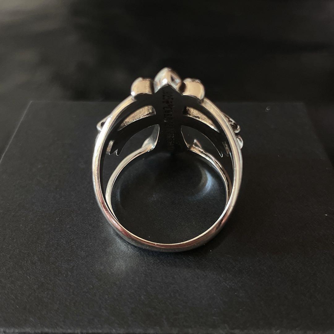 ノーブランド　クロス　インフィニティ　ストーン　指輪　silver９２５　１９号