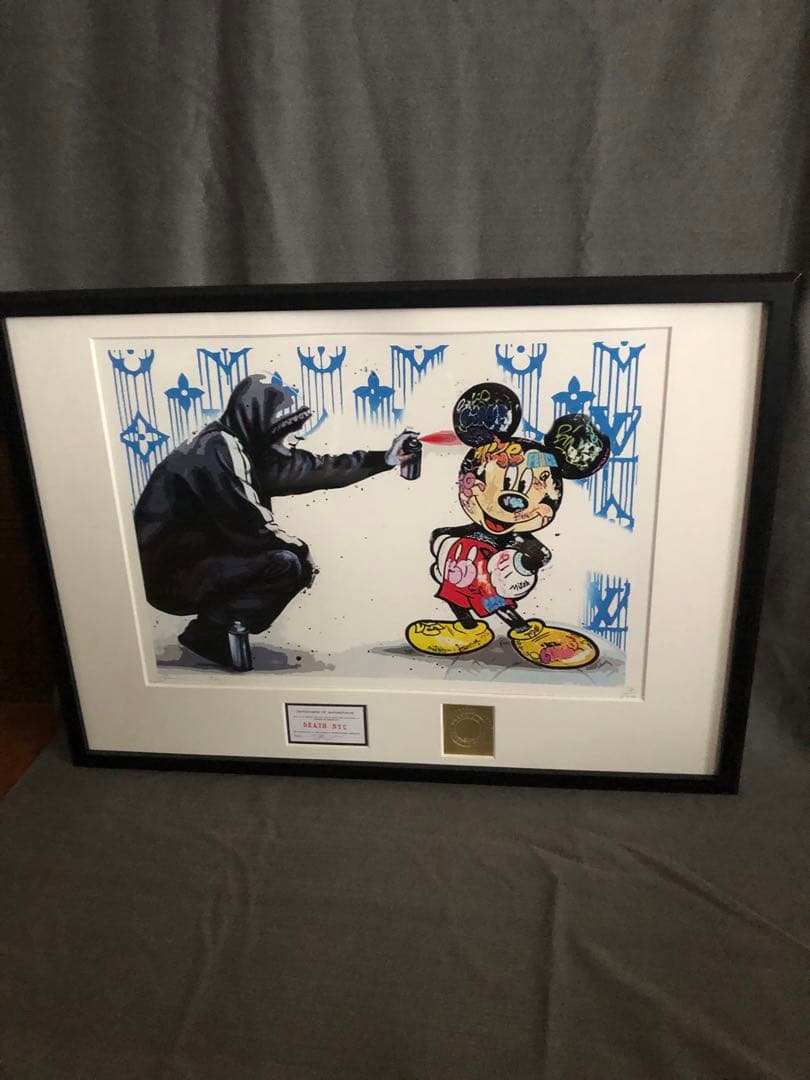 正規品DEATHNYC限定100枚 アートポスターバンクシー額付き(バラ売り可)