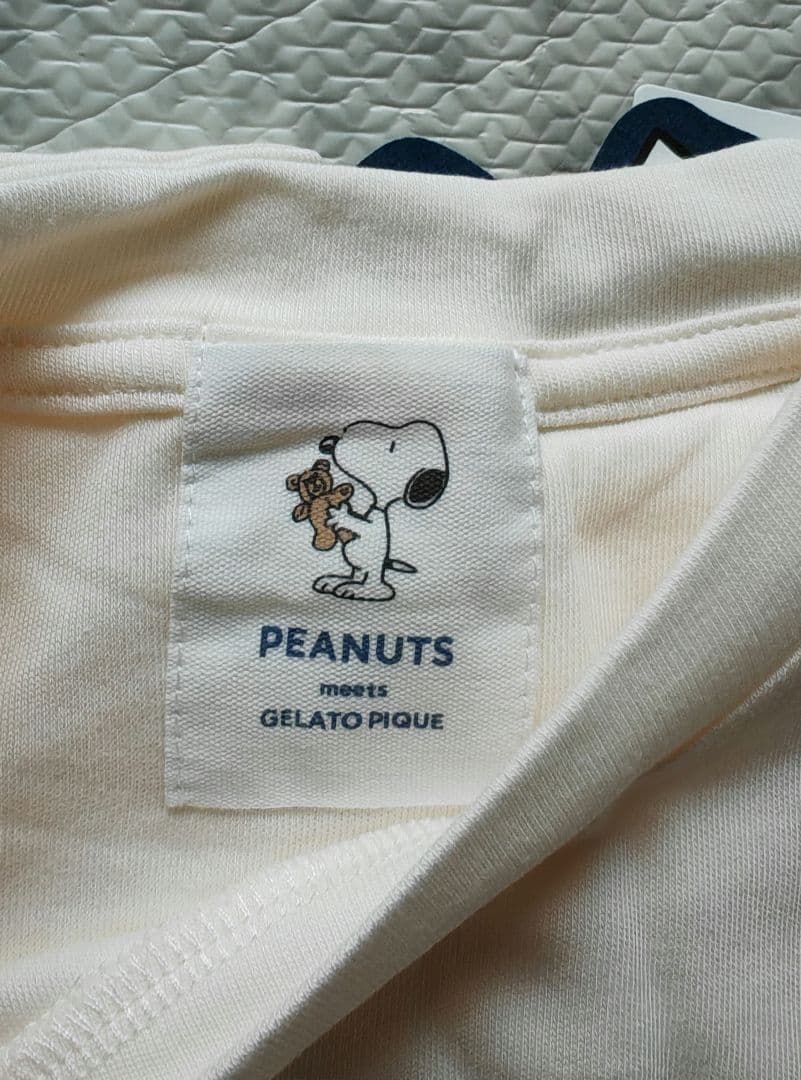 ジェラートピケ×スヌーピー　ワンポイントロンT 　ホワイト　上下セット 15-9