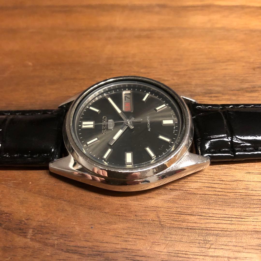【SEIKO】7009-3040 自動巻 セイコーファイブ　ブラック　黒