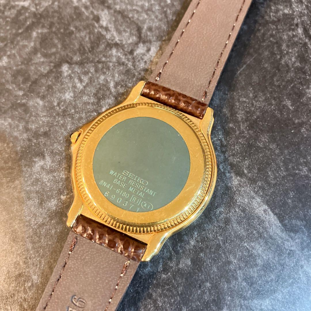 SEIKO セイコー ドルチェ 8N41-6180 ゴールド文字盤 腕時計