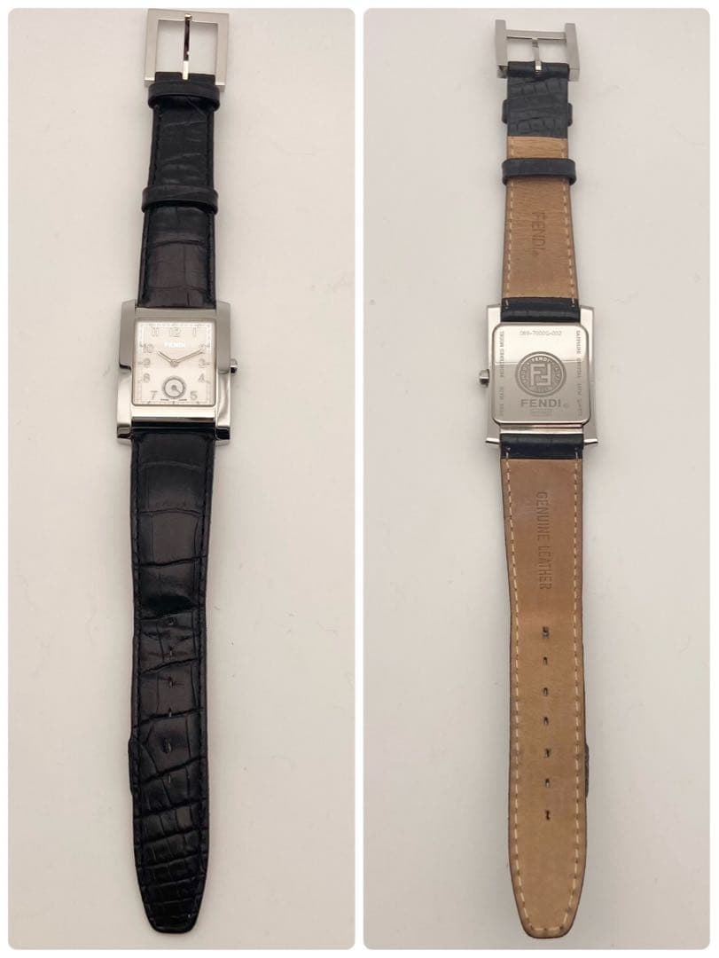 【稼働品】FENDI スクエア クォーツ 腕時計 069-7000G-002